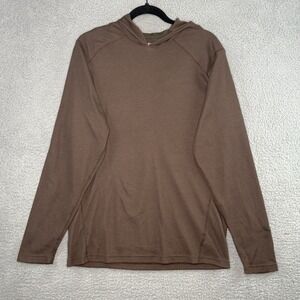 Under Armour Loose Waffle Knit Hoodie‎ Brown Mens Large Recycled Polyester L